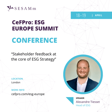 Alexandre Tiesset speaker at CeFPro ESG Europe Summit 2023