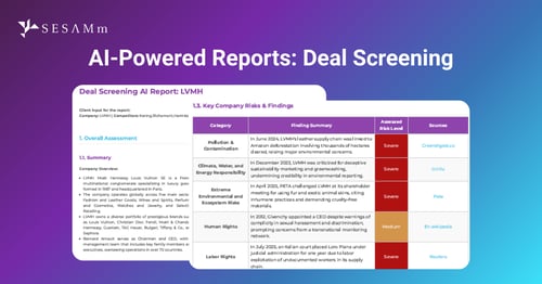 SESAMm's Deal Screening AI Report