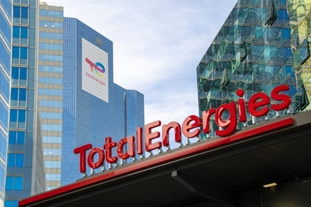 TotalEnergies signage in a city