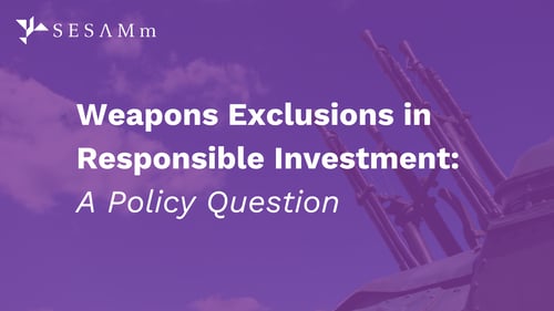 Weapons Exclusions in Responsible Investment: A Policy Question