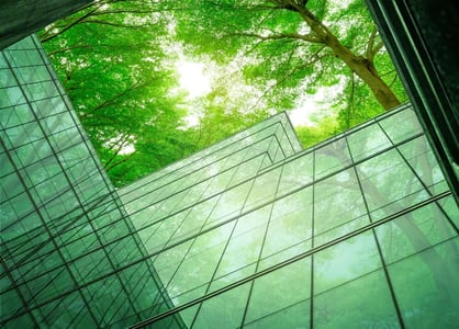 modern ecofriendly glass building